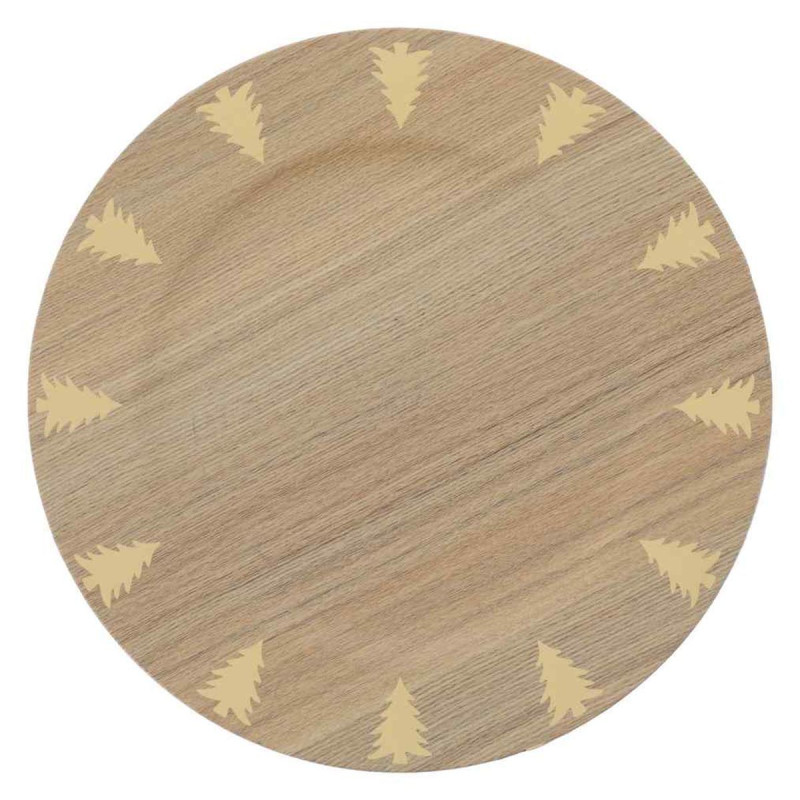 Sous Assie. D33cm Sapin Plast bois or