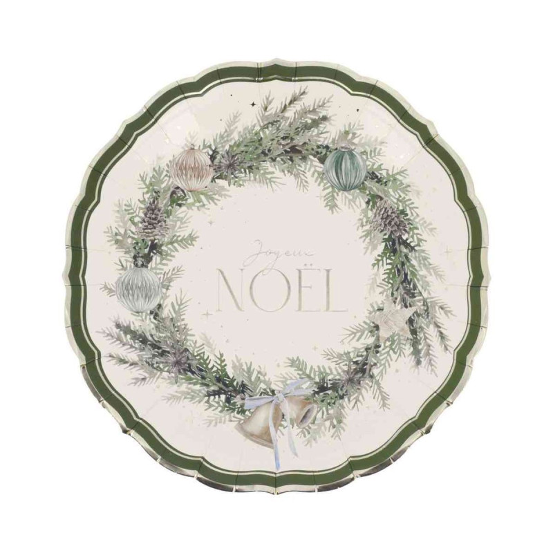 8 Assiettes "Joyeux Noël" Noël au Chalet