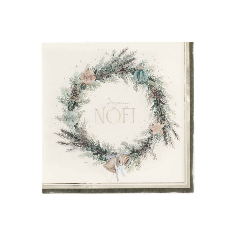 16 Serv. Couronne "Joyeux Noël" Noël au