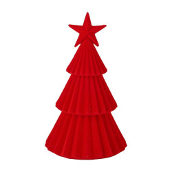 Sapin avec Étoile Velours Rouge Ø12,5x21