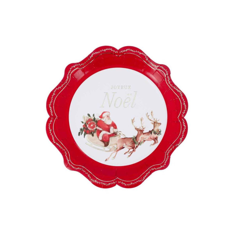 8 Petites Assiettes "Joyeux Noël" Santa'