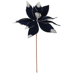 Poinsettia Majestueux Tige Velours Bleu