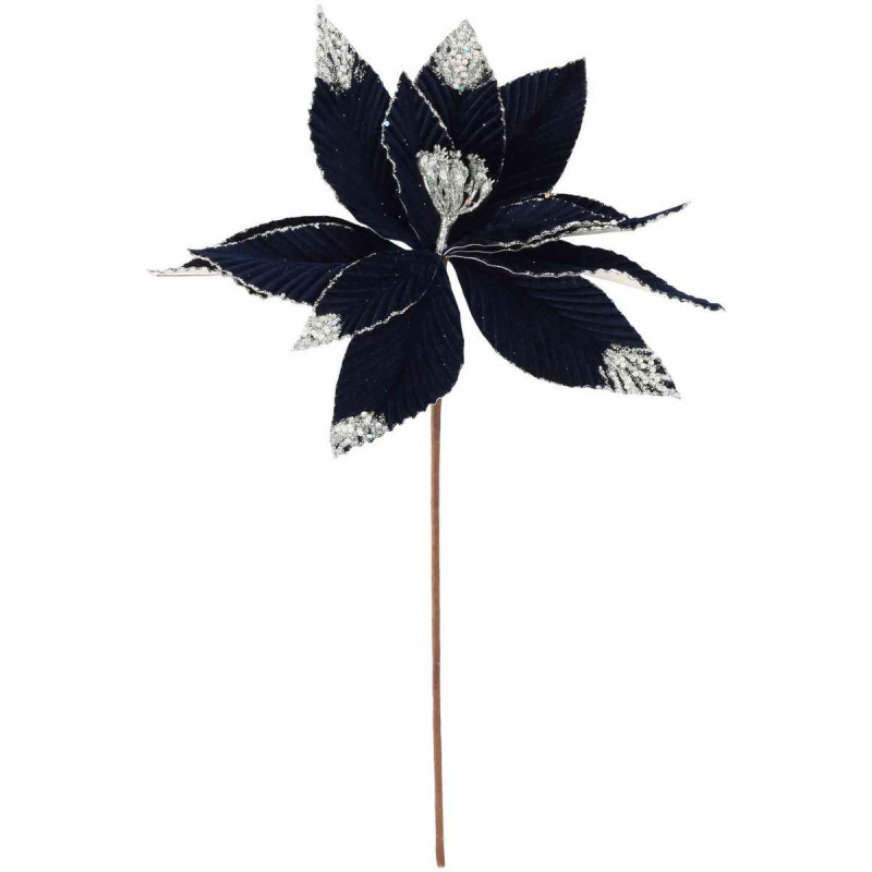 Poinsettia Majestueux Tige Velours Bleu