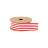 Ruban Rayures Tissu Rge et Blanc 3cmx3