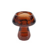 Bougeoir Double Champignon Verre Moka Ø6