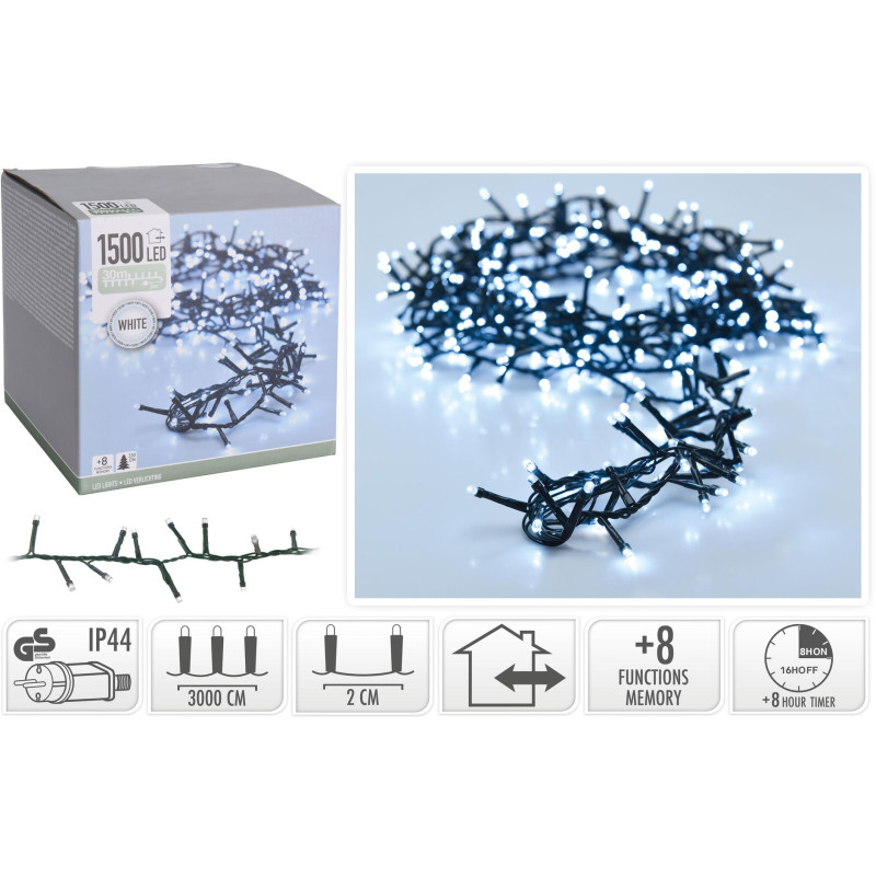 GUIRLANDE LED CHENILLE 1500 LED BLANC FR