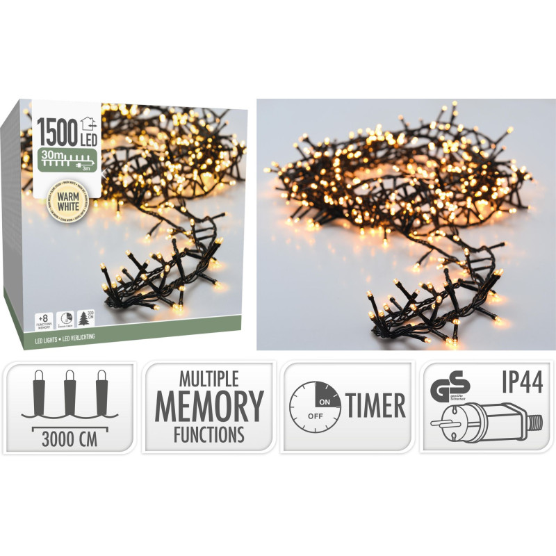 GUIRLANDE CHENILLE LED 1500LED BLANC CHA