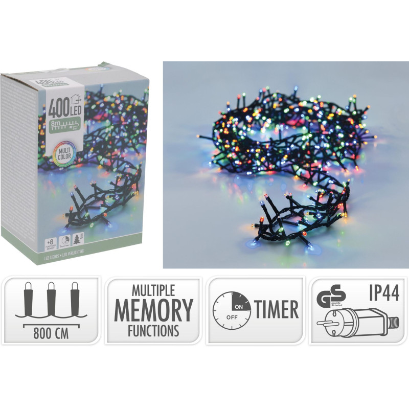 GUIRLANDE CHENILLE LED 400LED MULTICOLOR