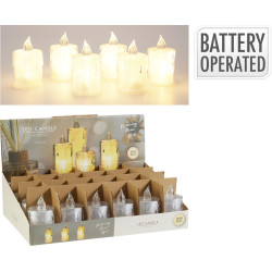 BOUGIE LED RETRO 8CM ACRYL TRANSPARENTE