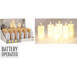BOUGIE LED RETRO 125MM ACRYL TRANSP