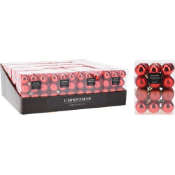 BOULES DE NOEL ROUGE X24 D3CM