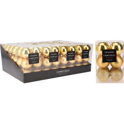 BOULES DE NOËL OR X12 D60MM ASS
