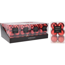 BOULES DE NOËL ROUGE X12 D60MM