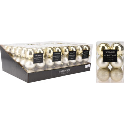 BOULES NOËL CHAMPAGNE X12 D60MM CRÈME