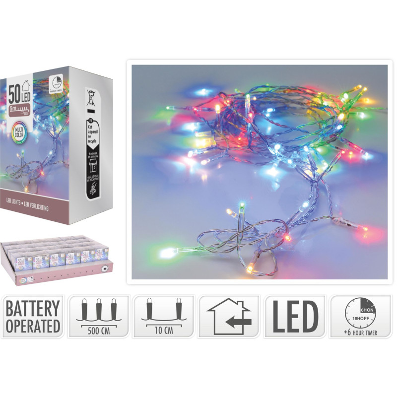 GUIRLANDE TABLE 50LED MULTICOLORE FILS