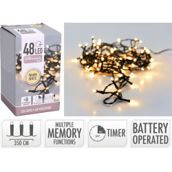 GUIRLANDE TABLE 48LED BLC CHAUD FIL NOI