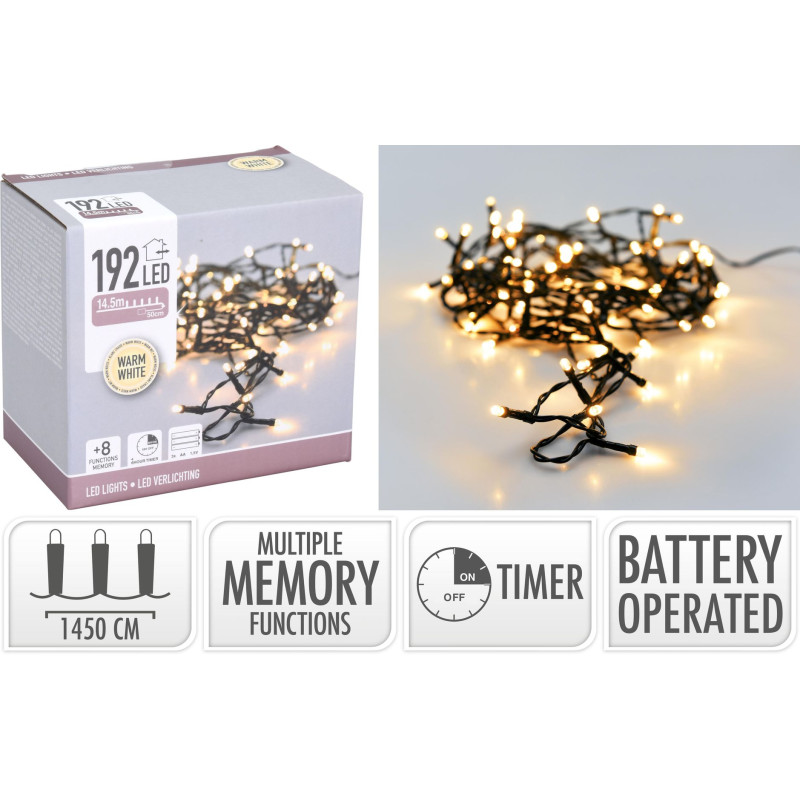 GUIRLANDE LED 192 BLC CHAUD
