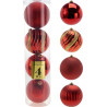BOULE NOËL ROUGE 15CM X4