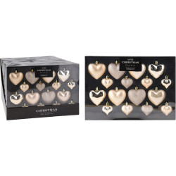 BOULE NOËL COEUR CHAMPAGNE X16