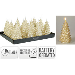 BOUGIE LED SAPIN 17CM OR