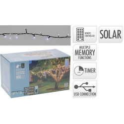 GUIRLANDE SOLAIRE 800LED BALNC FROID