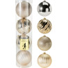 BOULES NOËL CHAMPAGNE 15CM X4