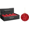 BOULE NOËL 8CM ROUGE PAILLETTES