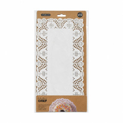PAPIER DENTELLE RECT BLC X12 17X34CM