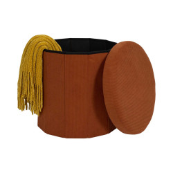 COFFRE POUF PLI COTELE JULES TERRACOTTA