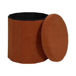 COFFRE POUF PLI COTELE JULES TERRACOTTA