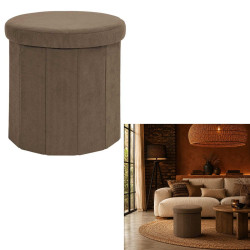 COFFRE POUF PLI COTELE JULES TAUPE