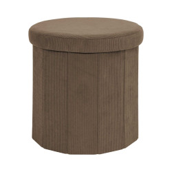 COFFRE POUF PLI COTELE JULES TAUPE