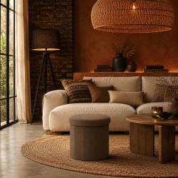 COFFRE POUF PLI COTELE JULES TAUPE