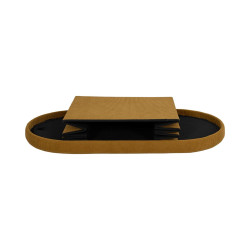 Coffre Banc Pliable Jules Côtelé Jaune - Rangement 2 Places