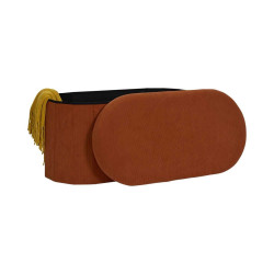 Coffre Banc Pliable Jules Côtelé Terracotta - Rangement 2 Places