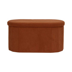 Coffre Banc Pliable Jules Côtelé Terracotta - Rangement 2 Places