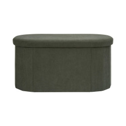Coffre Banc Pliable Jules Côtelé Vert - Rangement 2 Places