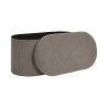 Coffre Banc Pliable Jules Côtelé Taupe - Rangement 2 Places