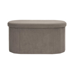 Coffre Banc Pliable Jules Côtelé Taupe - Rangement 2 Places