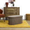 Coffre Banc Pliable Jules Côtelé Taupe - Rangement 2 Places Coffre Banc Pliable Jules Côtelé Taupe - Rangement 2 Places