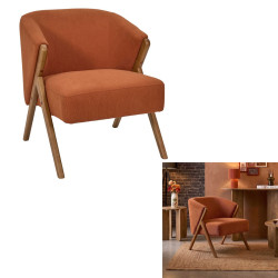 FAUTEUIL SALON COTELE JULES TERRACOTTA