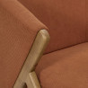 Fauteuil Salon Côtelé Jules Terracotta - Design & Pieds Bois