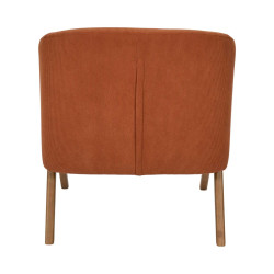 Fauteuil Salon Côtelé Jules Terracotta - Design & Pieds Bois