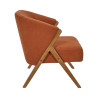 Fauteuil Salon Côtelé Jules Terracotta - Design & Pieds Bois