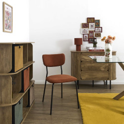 Chaise Côtelée Jules Terracotta - Design Tendance et Pieds Métal
