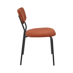 Chaise Côtelée Jules Terracotta - Design Tendance et Pieds Métal