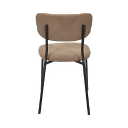 Chaise Côtelée Jules Taupe - Design Tendance et Pieds Métal