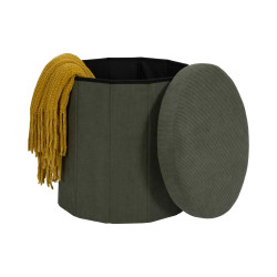 COFFRE POUF PLI COTELE JULES VERT