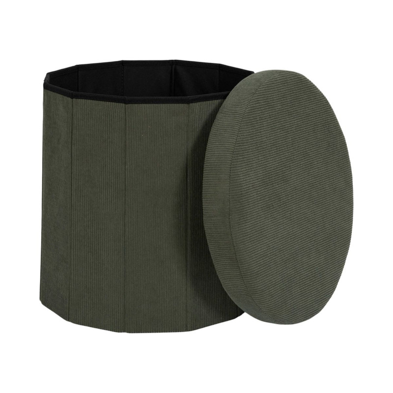 COFFRE POUF PLI COTELE JULES VERT