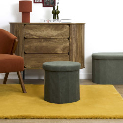 COFFRE POUF PLI COTELE JULES VERT